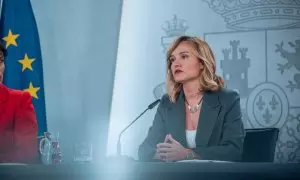 La ministra Portavoz, Pilar Alegría, durante la rueda de prensa tras el consejo de ministros, en el complejo de la Moncloa, a 19 de noviembre de 2024, en Madrid