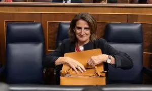 La vicepresidenta tercera y ministra para la Transición Ecológica, Teresa Ribera, durante una sesión de control al Gobierno, a 20 de noviembre de 2024.