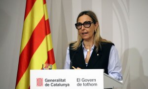 La consellera d'Igualtat i Feminisme, Eva Menor, en la presentació de la campanya del 25-N.