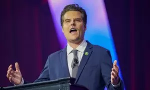 Imagen de archivo del 15 de junio de 2024 del congresista estadounidense Matt Gaetz en Detroit, Michigan.