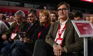 El presidente de la Generalitat, Salvador Illa, durante la inauguración del 41º Congreso Federal del PSOE en el Palacio de Congresos y Exposiciones, a 30 de noviembre de 2024.