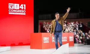 El Presidente del Gobierno, Pedro Sánchez, durante la inauguración del 41º Congreso Federal del PSOE en el Palacio de Congresos y Exposiciones, a 30 de noviembre de 2024 en Sevilla.