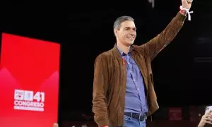 El presidente del Gobierno y secretario general del PSOE, Pedro Sánchez, este domingo en la clausura del 41 Congreso Federal del PSOE celebrado en Sevilla.