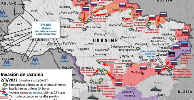 Los siete días de invasión que han puesto en jaque al mundo y otras 4 noticias que debes leer para estar informado hoy, jueves 3 de marzo de 2022