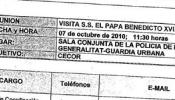 Los documentos del plan de seguridad del Papa, por los suelos