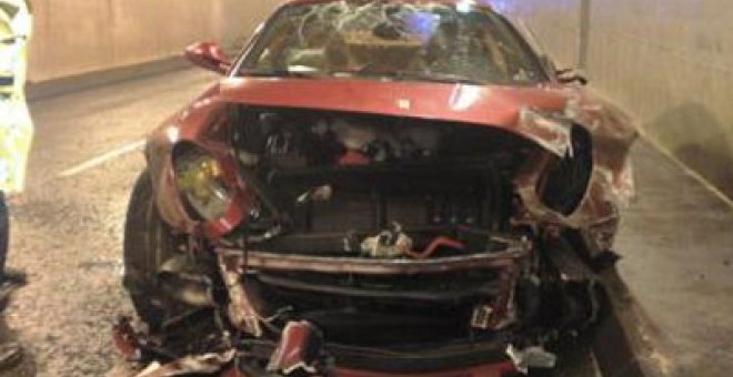 Cristiano Ronaldo sale ileso de un accidente con su Ferrari