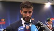 Gerard Piqué y Jordi Alba celebran la clasificación