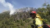 Dos medios aéreos y varios terrestres refrescan la zona del incendio de Alicante