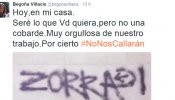 Villacís denuncia en Twitter pintadas en su casa que la llaman "zorra"