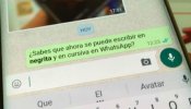 Ya puedes poner negritas, cursivas y tachar palabras en WhatsApp