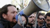 Iglesias, con los trabajadores de telemárketing en huelga: "Ellos son la oposición social al PP"