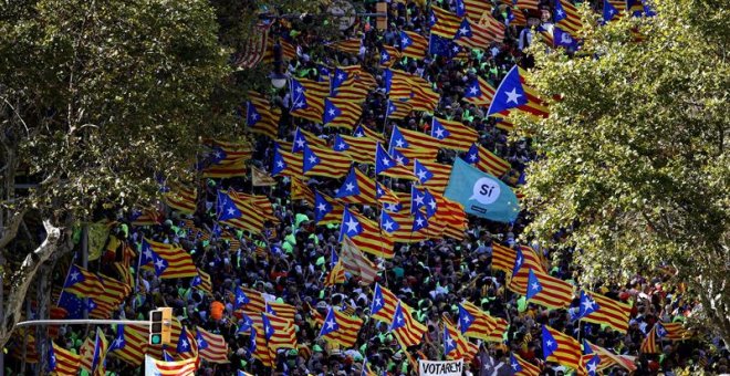 Las banderas independentistas se imponen en una Diada multitudinaria