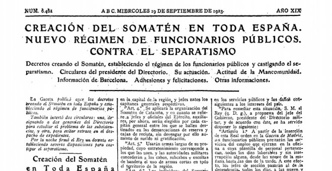 94 años del decreto con el que la dictadura de Primo de Rivera trató de acabar con el "separatismo"