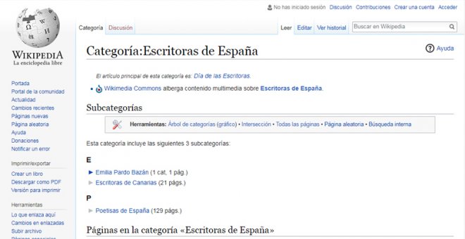 Medio centenar escritoras demandan su sitio en Wikipedia