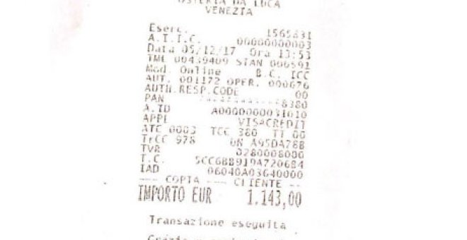 Estafa récord a turistas en Venecia: 1.143 euros por comer chuletón y pescado