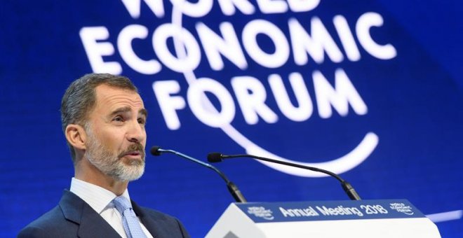 El rey en Davos: "La lección de la crisis catalana es que hay que preservar el imperio de la Ley"