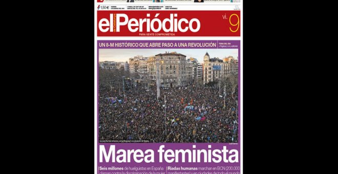 Las portadas de los periódicos nacionales e internacionales tras la jornada histórica del 8M