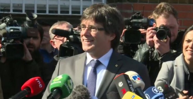 Puigdemont demana diàleg a la sortida de la presó de Neumünster