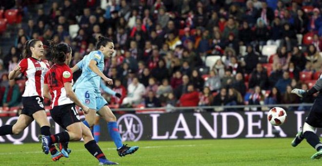 El estadio de San Mamés, prácticamente lleno, bate el récord de asistencia a un partido de fútbol femenino en España