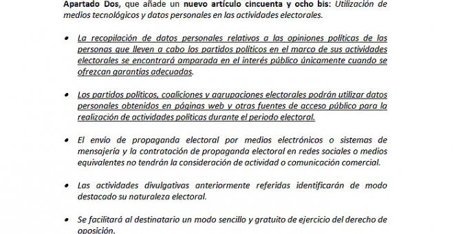 Piden al Defensor del Pueblo que recurra al TC la posibilidad de que los partidos recojan de la red nuestras opiniones políticas