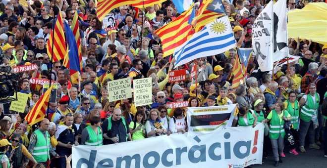 La manifestación contra el juicio al 'procés', en imágenes