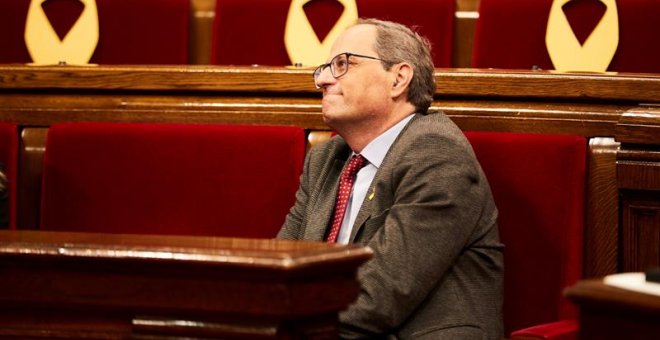 El TSJC acuerda investigar a Torra por desobediencia al mantener los lazos