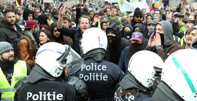 Masiva marcha por el clima en Bruselas