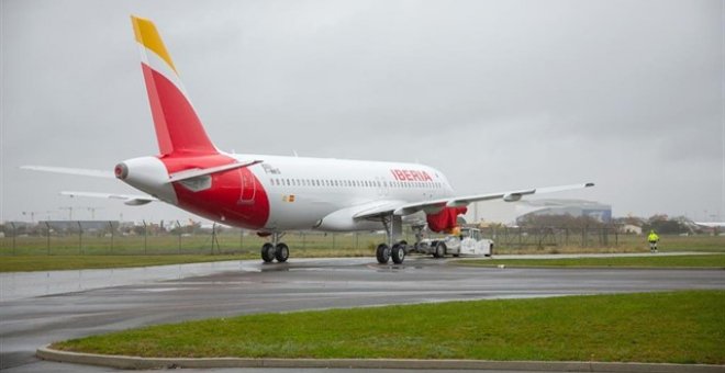 Un vuelo de Iberia a Bilbao vuelve a Madrid tras impactar un ave contra un motor