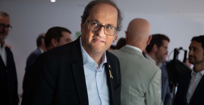 Torra, de nou, no retirarà la pancarta del Palau de la Generalitat pels presos polítics