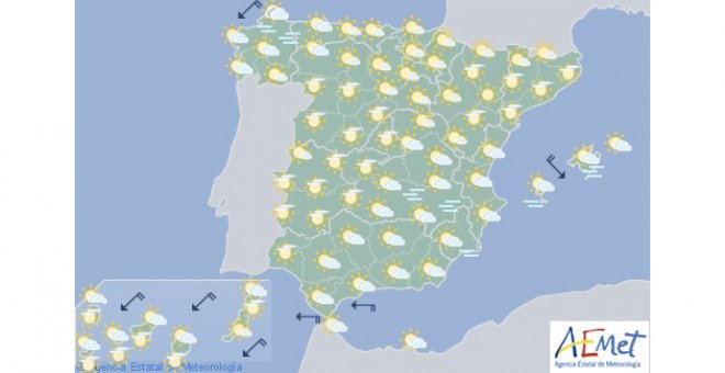 La estabilidad se impone en el país, salvo algunas tormentas por la tarde en el noroeste