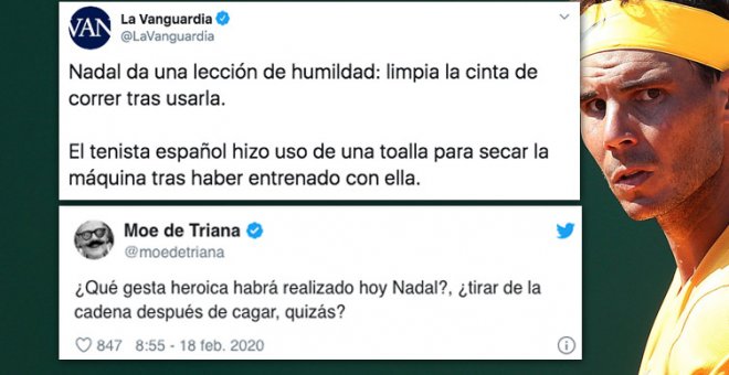 Paren las rotativas: Rafa Nadal limpia una máquina del gimnasio con una toalla tras usarla