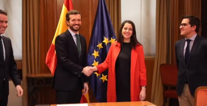 Casado y Arrimadas se reúnen en el Congreso para intentar cerrar un acuerdo para las próximas autonómicas