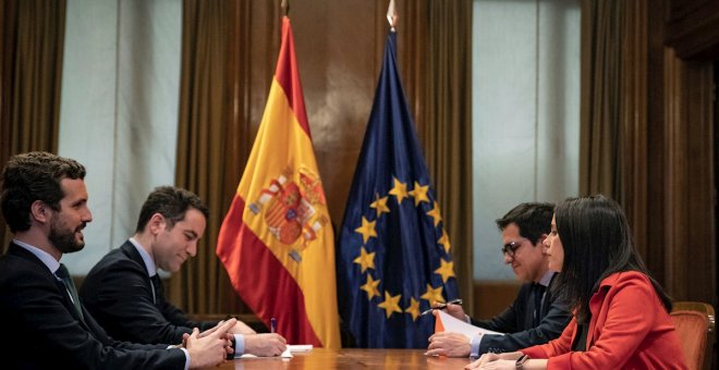 Casado y Arrimadas no acercan posturas sobre la coalición electoral en Galicia