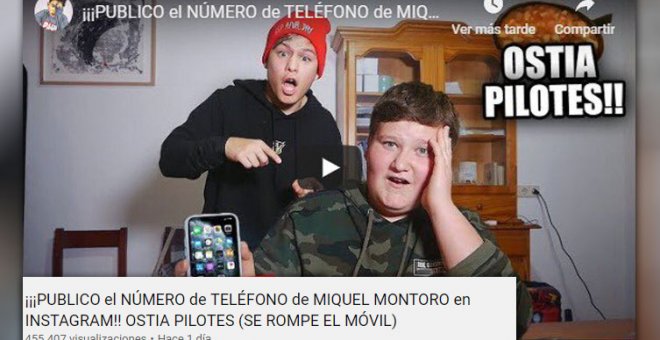 "Hay que proteger a este chaval": críticas a un 'youtuber' por publicar el número del menor de "hostia pilotes"