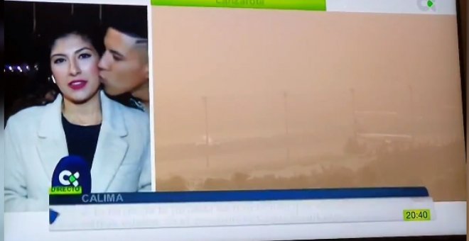 Una periodista sufre en pleno directo en la televisión canaria acoso machista al ser besada por un hombre