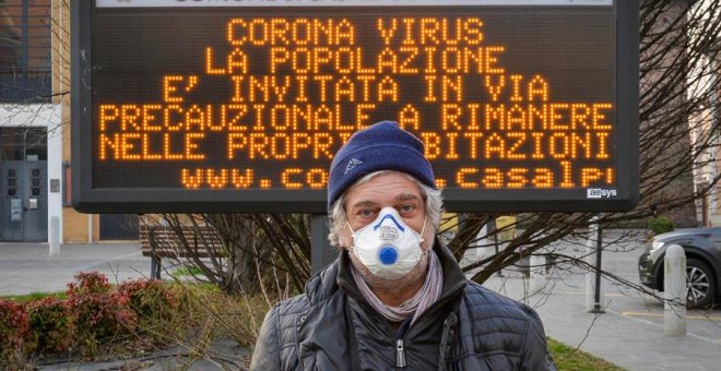 Calles desiertas y temor en Codogno, foco del brote de coronavirus en Italia