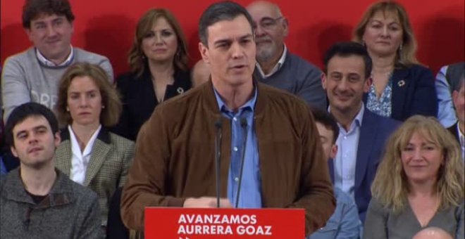 Pedro Sánchez arropa a Idoia Mendía en el inicio de la precampaña en Bilbao