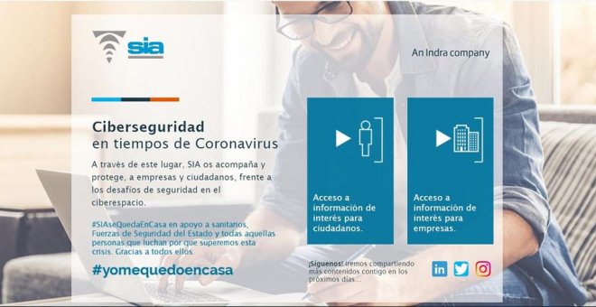 La filial de ciberseguridad de Indra lanza una web para evitar fraudes derivados del covid-19