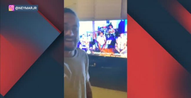 Neymar celebra el título del PSG cantando desde su casa de Brasil