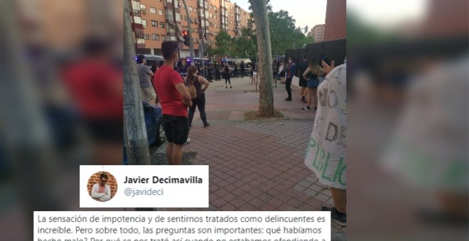 "Nos trataron como a delincuentes": la "sorprendente" actuación de la Policía en una protesta por la sanidad pública en un barrio obrero de Madrid