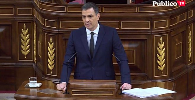 Pedro Sánchez, en la sesión plenaria del Congreso: "Lo digo alto y claro, ¡viva el 8M!"