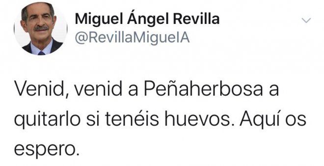 Suplantan a Revilla en Twitter para retar a Vox a ir a la sede del Gobierno y quitar el lábaro "si tenéis huevos"