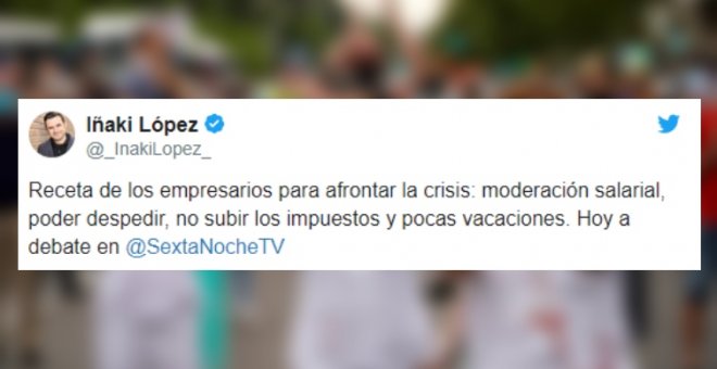 "Y unos latigazos": la aplaudida respuesta de Quique Peinado a las propuestas de los empresarios para combatir la crisis tras el coronavirus