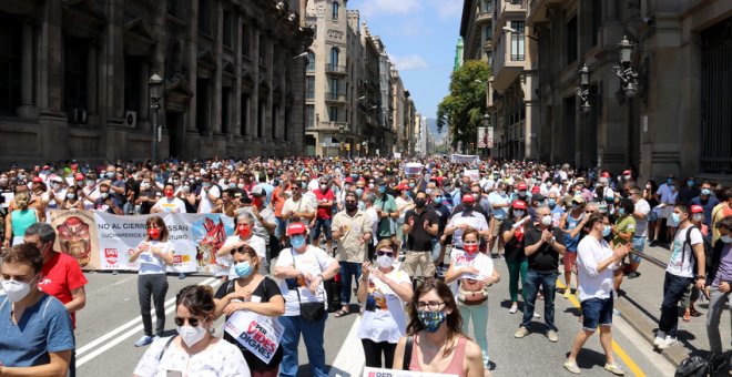 Diverses ciutats catalanes viuen una jornada reivindicativa sindical per exigir un nou model social i econòmic