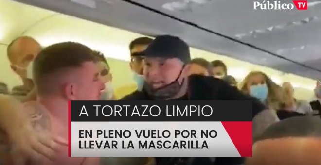 A mamporros en un vuelo Amsterdam-Ibiza por la mascarilla