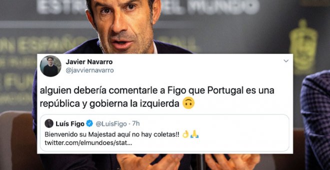 Figo da la bienvenida a Portugal a Juan Carlos I hablando de "coletas" y le llueven las críticas: "Siempre fue extremo derecho"