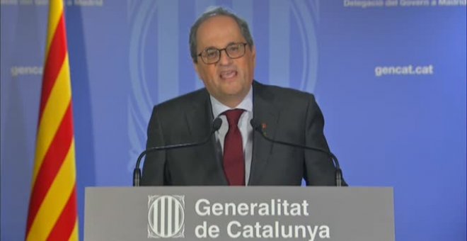 Torra anuncia que si le inhabilitan: "No seré yo quien condene a Cataluña a una carrera electoral"