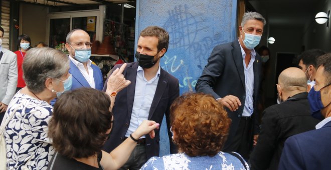 Escridassada a Pablo Casado en la seva visita a Badalona