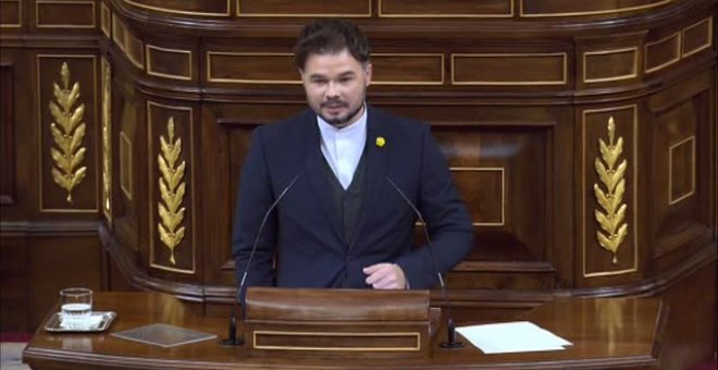 Rufián critica que "cada semana" haya que "torcer el brazo" del Gobierno "más progresista de la historia"