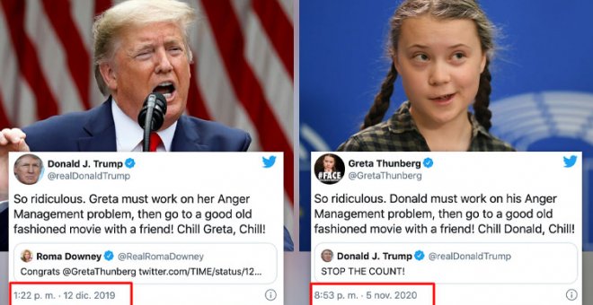 "Relájate, Donald, relájate": Greta Thunberg se la devuelve a Donald Trump casi un año después